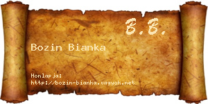 Bozin Bianka névjegykártya