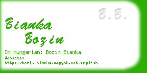 bianka bozin business card